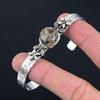 Womens day Deal Round Natural Turritella Agate 925 Silver Flower Mother Bangle