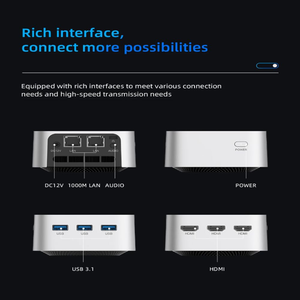 SZBOX Mini PC Small PC No OS Intel Celeron N5105 to Small PC 12GB LPDDR4 No SSD Game Console Ultra Mini Mini PC WiFi BT RJ45 (up 2.9GHz)