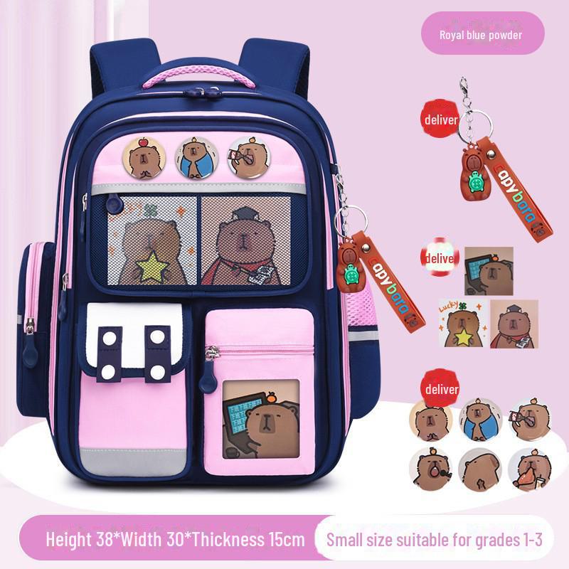 Легкий рюкзак большой вместимости Capibara для девочек начальной школы, 1-6 класс, с защитой позвоночника