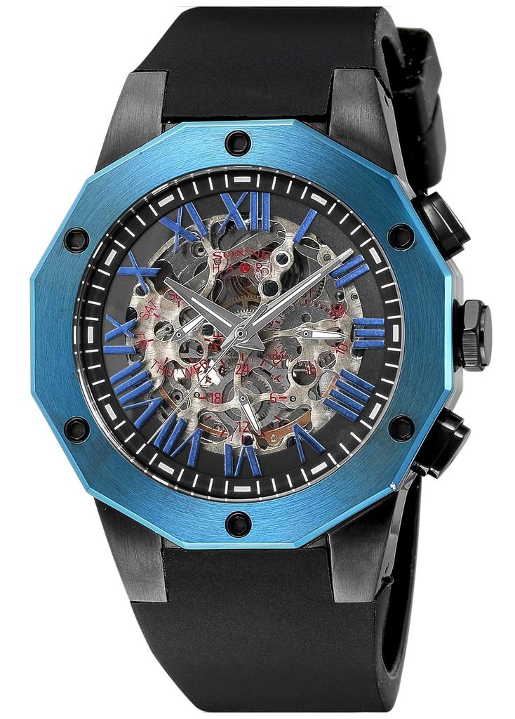 Watch H026 Blue Dial Stainless Steel Automatic Winding 43MM Watch Black [Sonne] H026BU-BK Men's