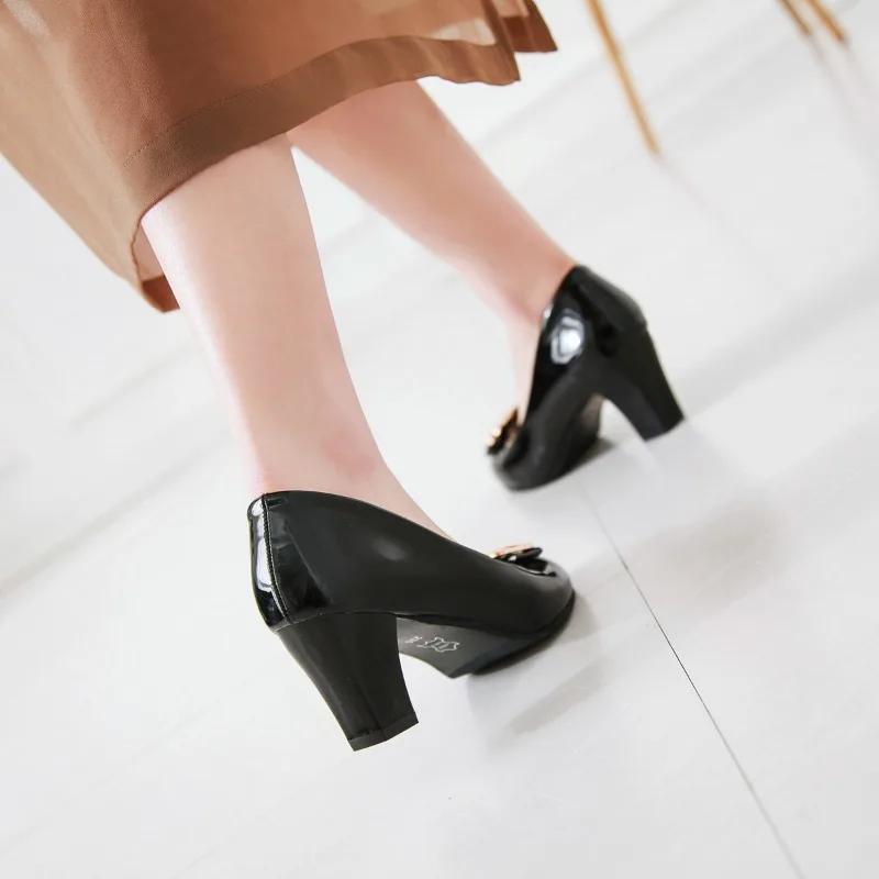 2024 Новые Туфли для Женщин Женские Туфли-лодочки С Круглым Носком Квадратный Каблук Женские Туфли На Высоком Каблуке Однотонные Туфли Для Женщин Zapatos Mujer