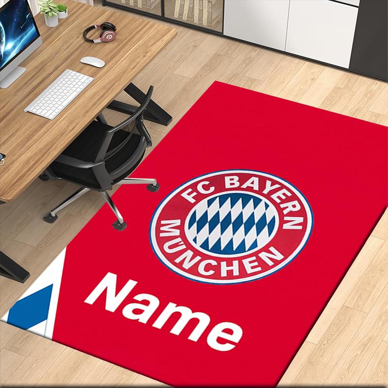 Custom Name Bayern Munich Printed Carpet Rug For Office Chair Living Room Bedroom Kitchen Room Decor Gifts