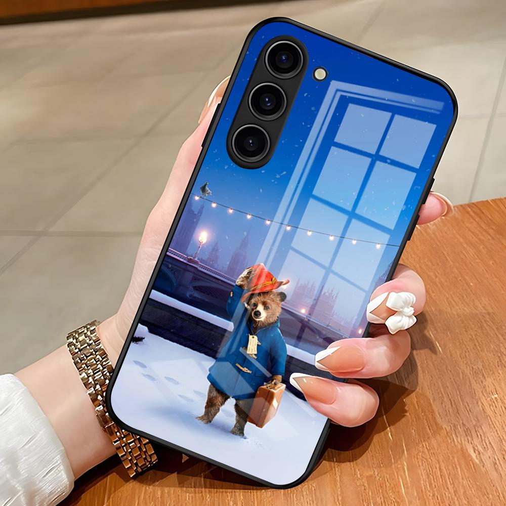 Cute P-Paddingtons Bear Phone Case For Samsung S26 S25 Edge Ultra S23 S22 S21 S20 Ultra Plus S24 Fe A54 A53 A25 Glass Cover