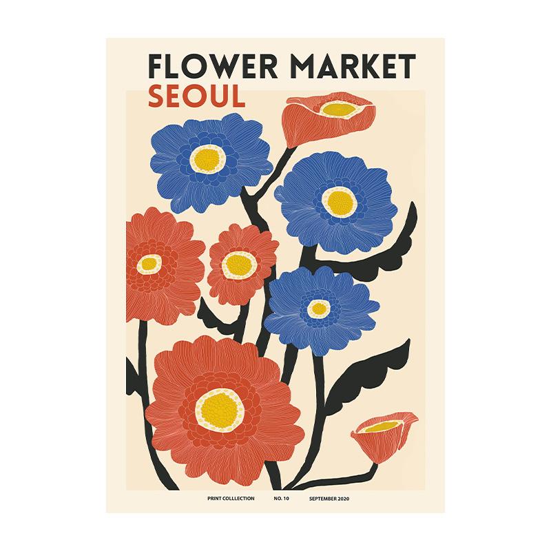 Абстрактная Цветочная Печать Плакатов Растение Настенное Искусство Париж Холст Картина Гостиная Домашнее Украшение