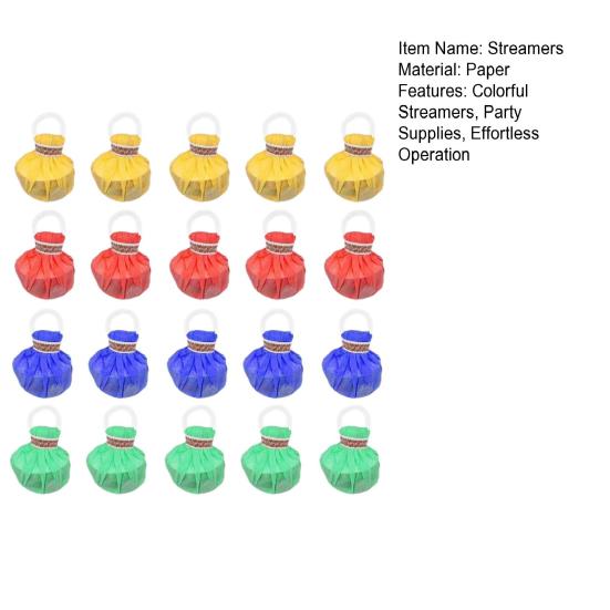 20 шт. одноразовых разноцветных бумажных серпантинов без беспорядка, конфетти-серпантины для празднования дня рождения, свадьбы, вечеринки