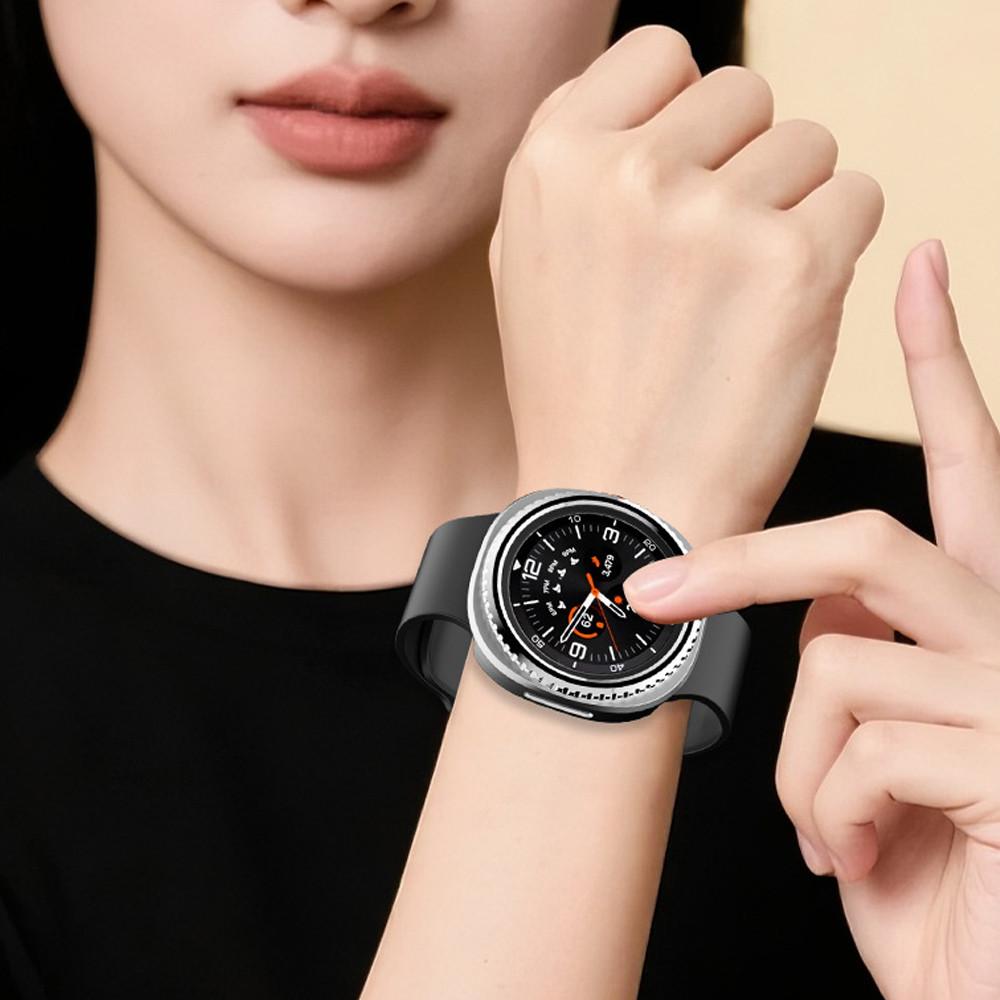 Накладка+Чехол-бампер для Samsung Galaxy Watch 8 classic 46мм Защитное кольцо Защитный жесткий PC Бампер Чехол Galaxy Watch 8 classic защитный