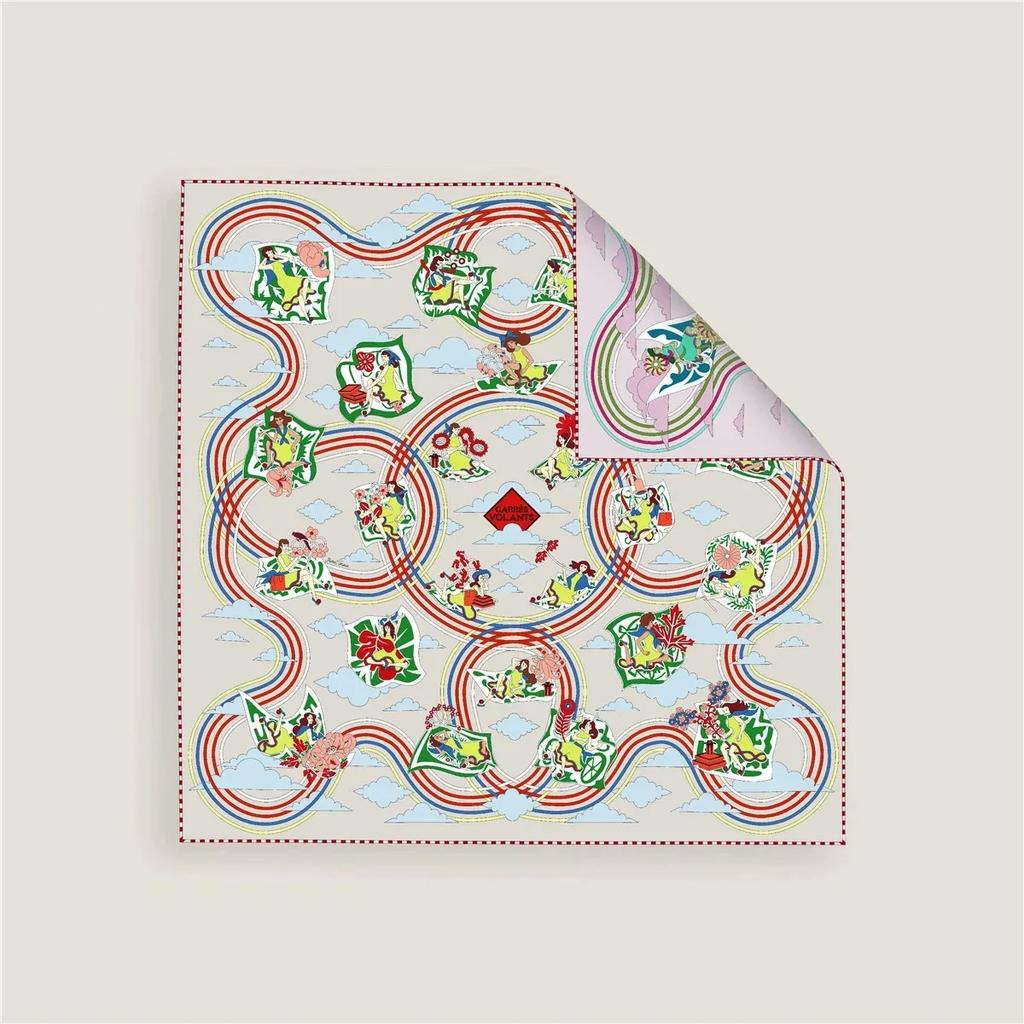 2025 New Two-sided Fashion Elegent Shawl Square Scarf For Women Twill Print Headband Hijab Neckerchief Female Head Wraps Bandana