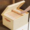 Foldable Storage Box with Lid Large Capacity Clothes Quilt Storage Box Space-Saving Wardrobe Storage Bins Household Organizer