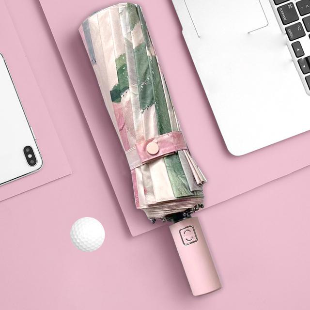 16Ribs Large Strong Fully Automatic UV Umbrella Folding Rain Men Women Luxury Business Male Umbrella Windproof