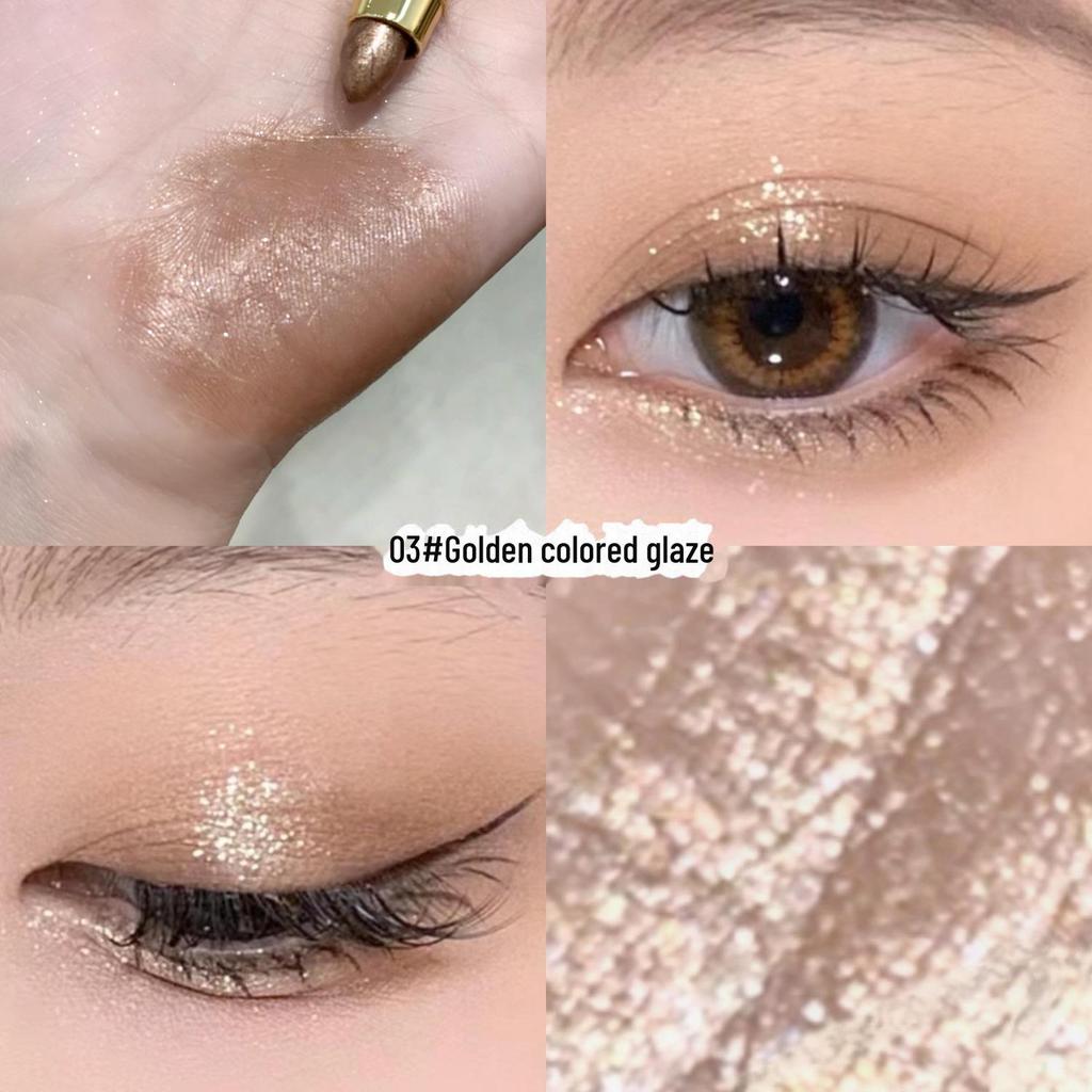 SHAQINUO Двухсторонний глянцевый карандаш для век: Перламутровый, матовый, осветляющий, водостойкий, устойчивый к поту, эффект шелкопряда для век одним касанием.