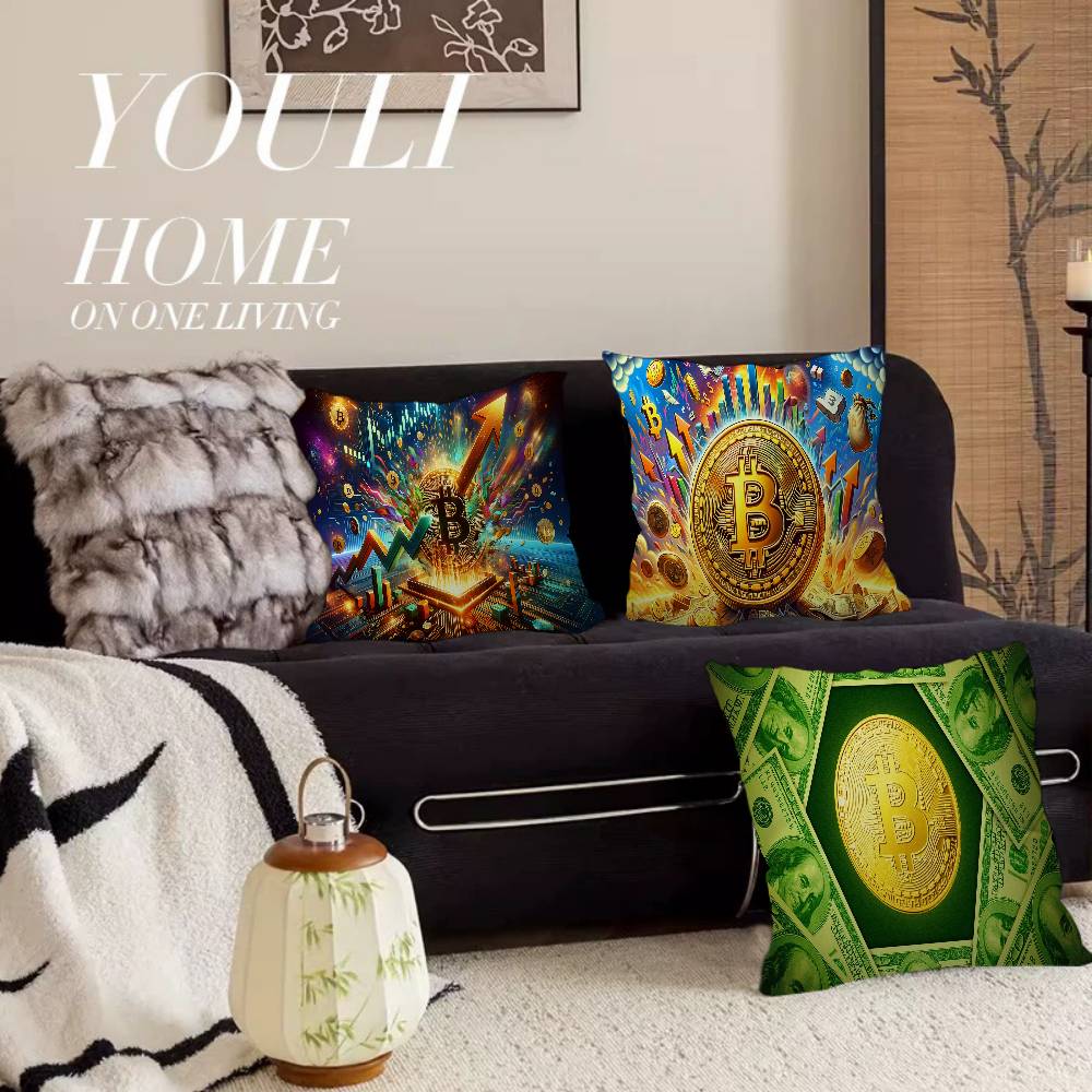B-Bitcoin Cushion Cover Pillowcase Upholstery Sofa Throw Pillow Home Decor Pillowcas