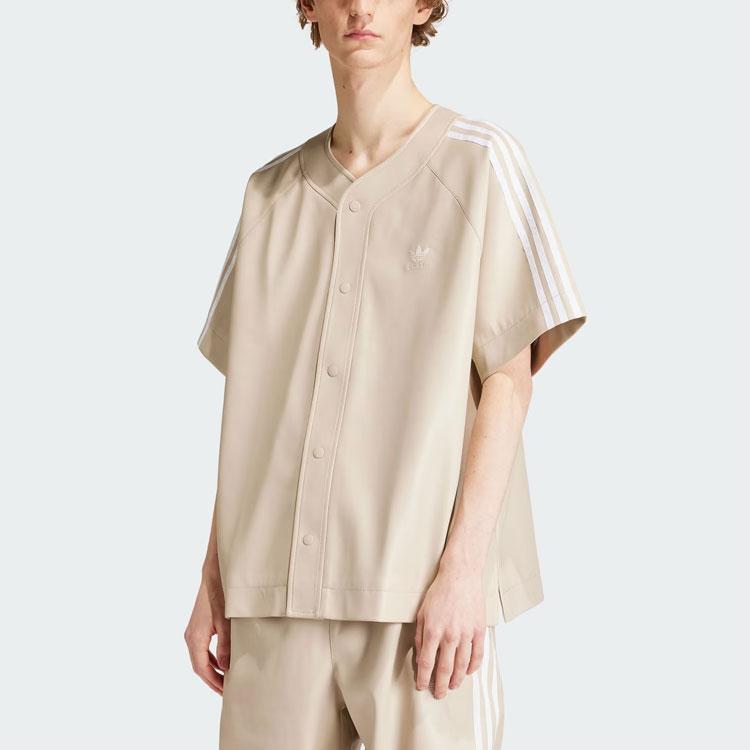 adidas Originals Adicolor Рубашка из искусственной кожи Мужские топы Светло-коричневые IZ4051