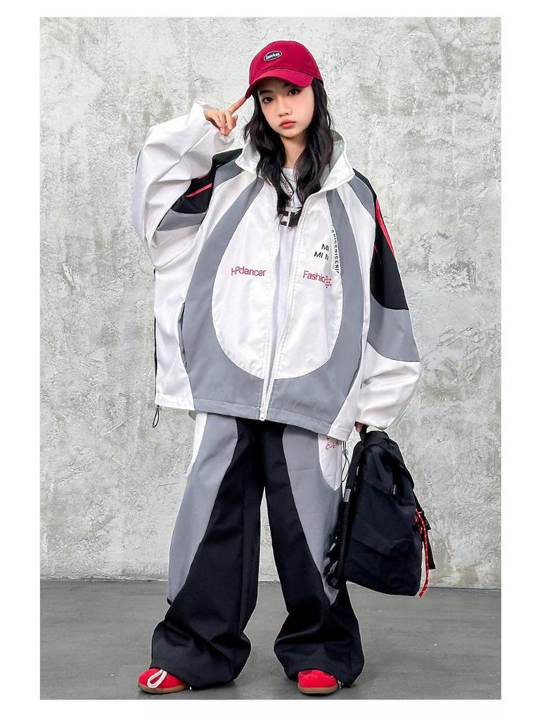Детский Хип-Хоп Костюм для Выступлений - Спортивный Комплект Осень/Зима, Крутая Уличная Танцевальная Форма для Мальчиков и Девочек