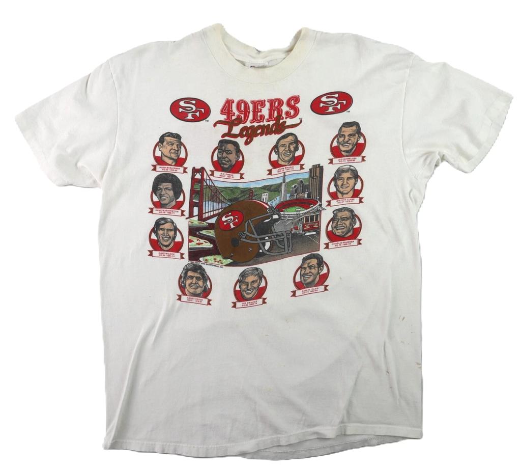 VTG 1990 STEDMAN USA Men's XL San Francisco 49ers Legends White T-Shirt