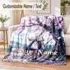 Frieren Beyond Journey's End Custom Name Flannel Throw Blanket Soft Warm for Sofa Bed Indoor Home Use
