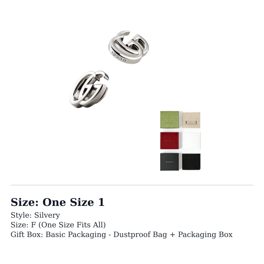 GUCCI GG Marmont Brass Stud Earrings Unisex Silver 864808 I4601 0926