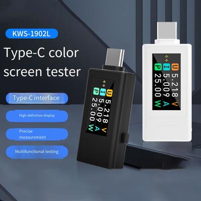 KWS1902L USB C Тестер 0,96-дюймовый TFT-экран Измеряет напряжение, ток и мощность Идеально подходит для профессионалов и энтузиастов