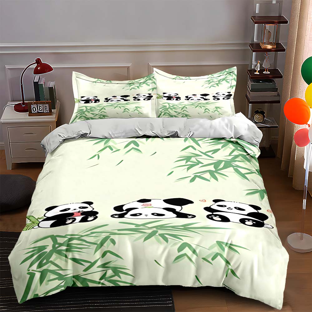 Pandas and bamboo. Bedding Duvet cover sets Duvet covers Pillowcases gifts (1 * Duvet Cover 2 * Pillowcases, without duvet insert)