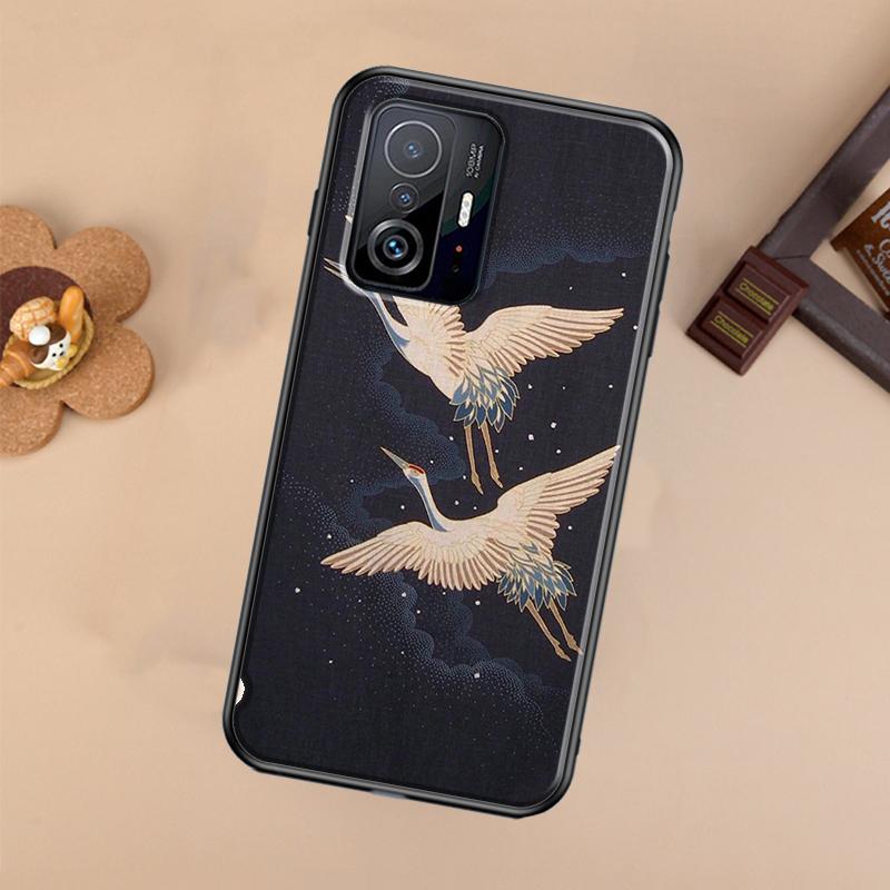 Красноголовый журавль Стиль птиц Чехол Для Xiaomi POCO X7 X6 X5 X3 Pro F3 F5 F6 M6 Pro 13 14 Ultra 11T 12T 13T 14T Pro Обложка