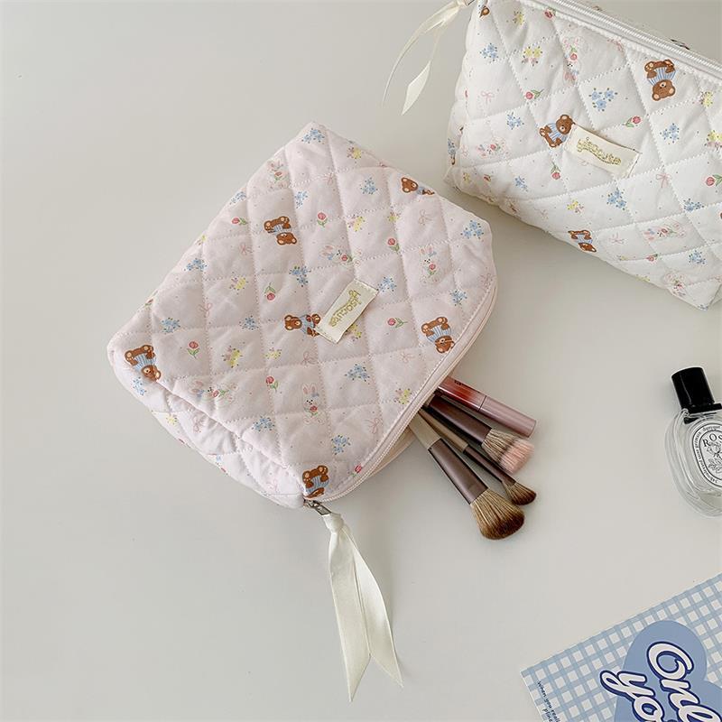 Милая косметичка с принтом медведя, большая вместимость, портативная дорожная сумка для туалетных принадлежностей, сумка для хранения, студенческий пенал, девчачьи подарки