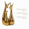 Home Decor Lucky Deer Statue Family Piano Finish Ceramic Figures - (Set of 3, Golden Set)