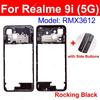 For Realme 9i 5G RMX3612 Middle Frame Middle Housing Bezel with Side Key Buttons Replacement Parts