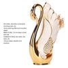 7pcs Zinc Alloy Swan Base Holder Golden 6 Teaspoons Coffee Dinnerware Set Mirror Finish Dessert Spoon Set For Bistros Bars