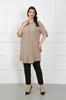 Women's Style Plus Size Tunic Stone Color Twist Fabric Big Size Tunic