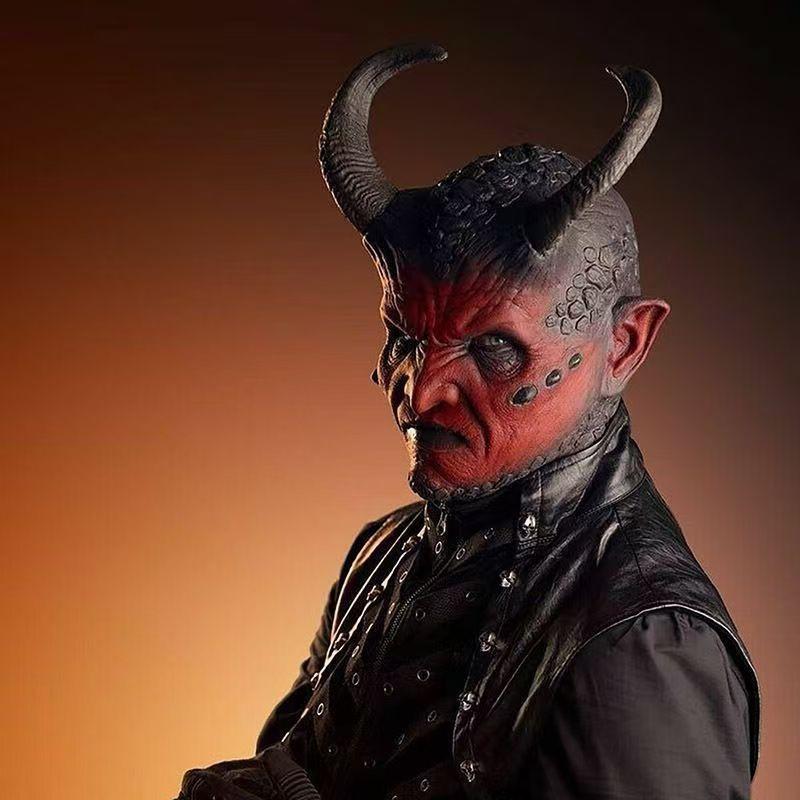 Halloween Dark Devil Mask Latex Cosplay Prop Horror Party Costume Accessory