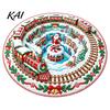 Festive Round Rug for Christmas 3D Rug, Vortex Optical Illusion Area Santa Snowman Staircase Modern Holiday Home Accents Depth Pattern, Non-slip Floor