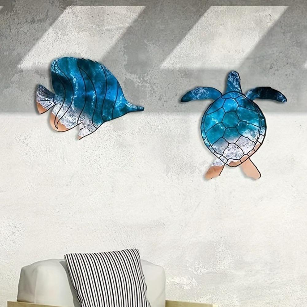 4 шт. Морской конёк Краб Летнее Океанское Настенное Украшение Средиземноморский Стиль Пляжный Подвес Декор Бара