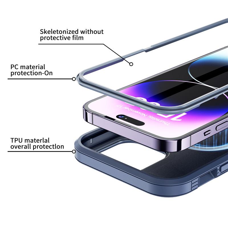 Роскошный чехол Armor Box для IPhone 15, 14, 13, 12 Pro Max Plus, силиконовый чехол из ТПУ, гибридный тяжелый магнитный противоударный чехол MagSafe