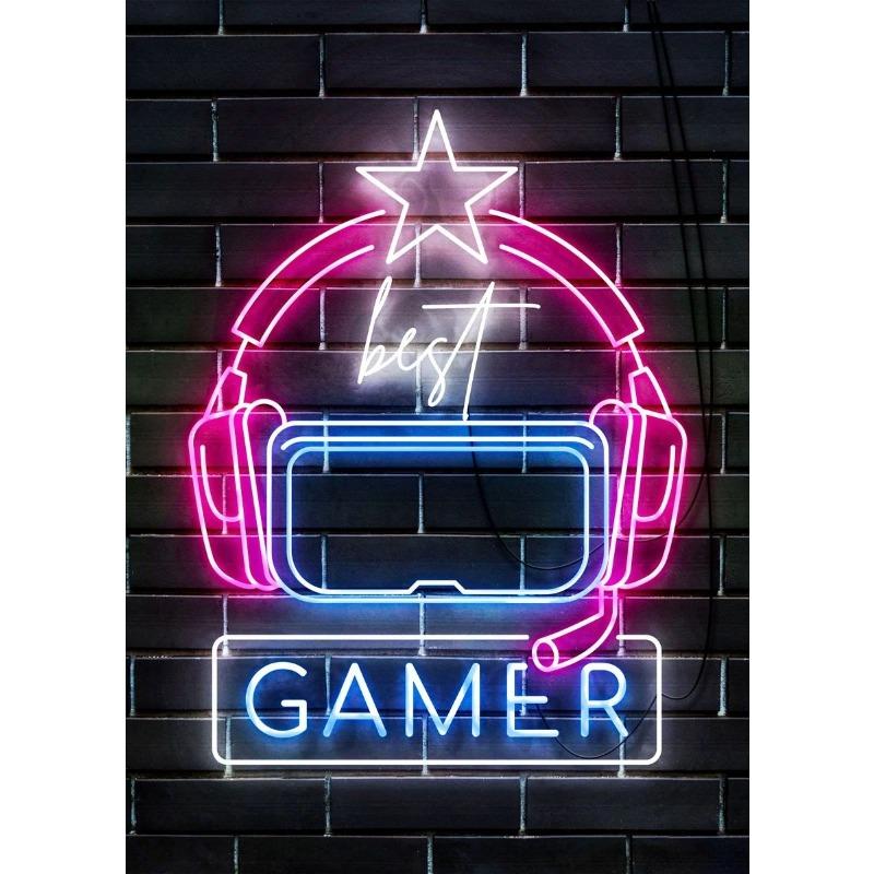 Gaming Colorful Line Art Poster Canvas Printing Decor Play Game Quotes Wall Decor for Gaming Room Boys Room Decoration Line Art