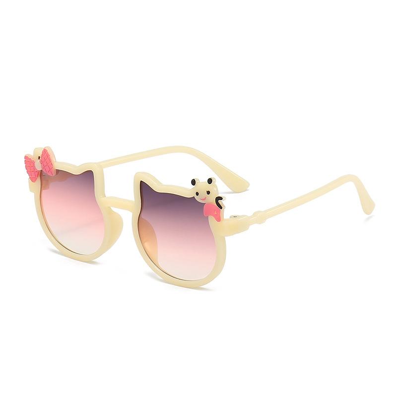 Детские солнцезащитные очки для девочек с защитой от ультрафиолета, милые, очень милые детские очки, солнцезащитные очки с мультяшным бантом