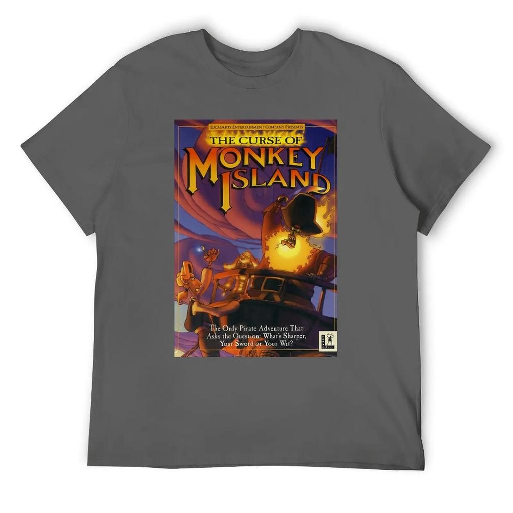 Футболка CURSE OF MONKEY ISLAND с круглым вырезом, спортивная, забавная, для любителей творчества, размер США