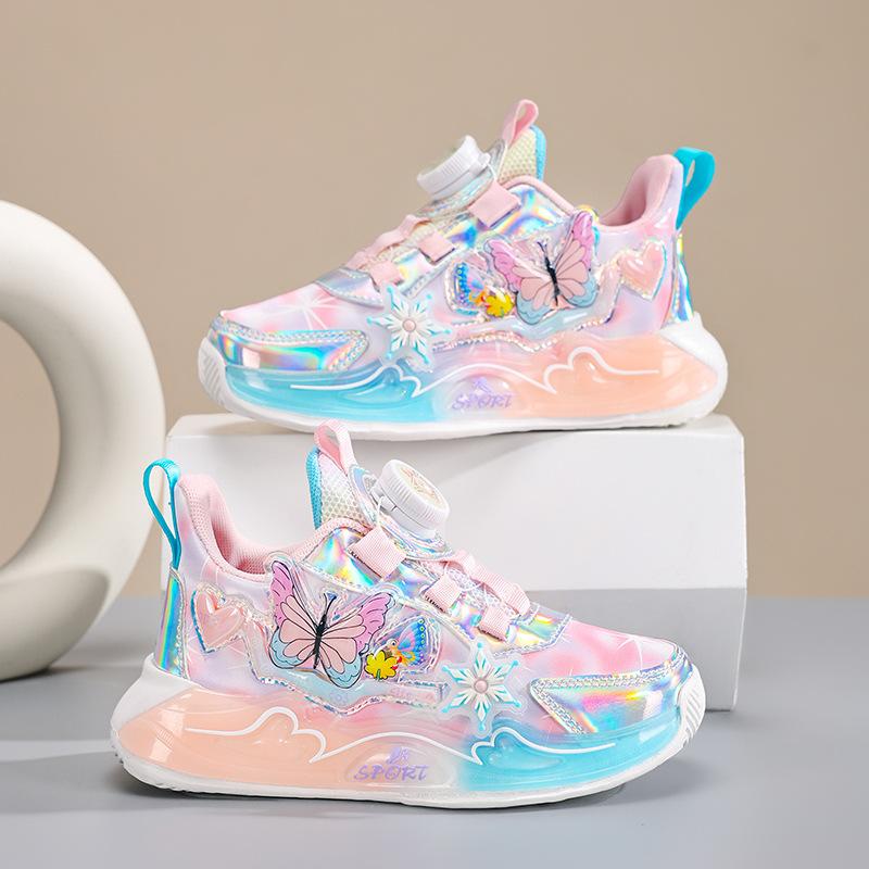 Обувь для девочек 3-16 лет детская спортивная обувь 2025 весна и осень новая дышащая сетка обувь для девочки папины кроссовки