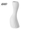 Black or White Floral Container Minimalist Twisted Vase, Modern Ribbed Flower Decorative Container, Creative Vase Arrangement Holder Table Centerpiece