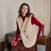 Simpeulleteulo Sr_V-Neck Fur Integrated Cardigan Vest