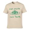 Eat Pasta Run Fasta Pasta Graphic Loose Vintage Distressed Washed Casual Tee