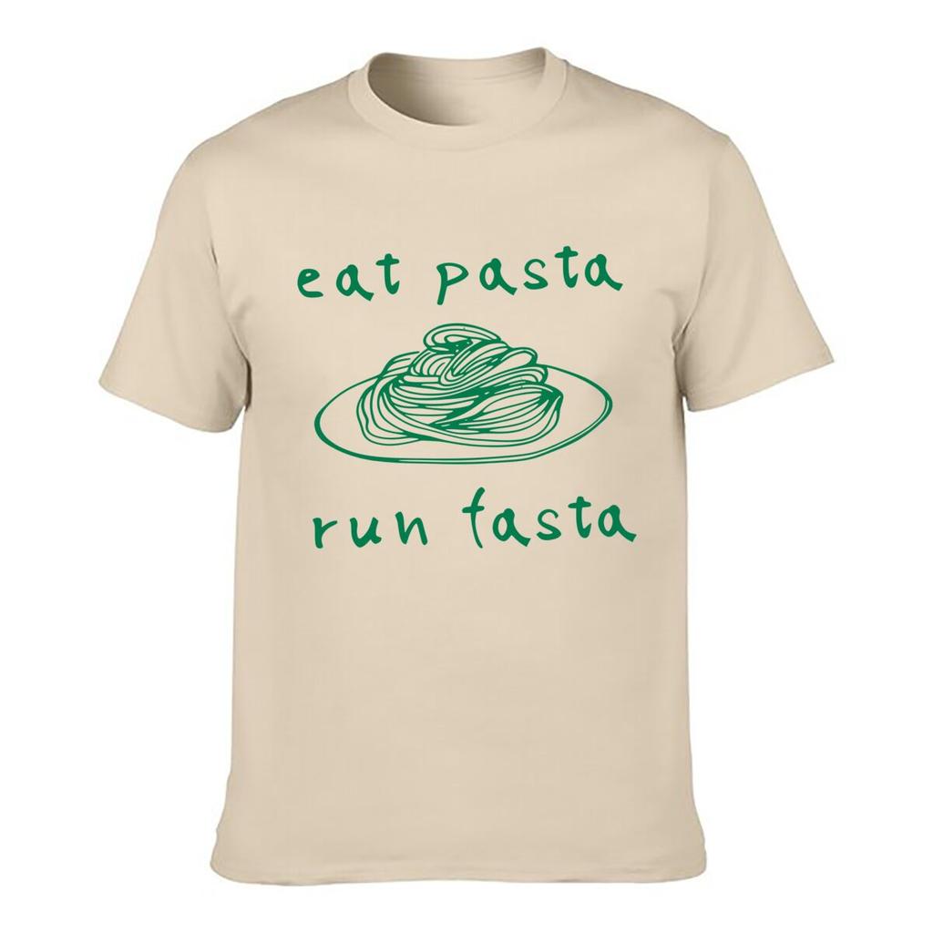 Eat Pasta Run Fasta Pasta Graphic Loose Vintage Distressed Washed Casual Tee