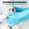 Pet Grooming Gloves Heat Resistant Silicone Dog Washing Gloves with High-Density Teeth Five Finger Design Cat Hair Remover for Massaging Bathing