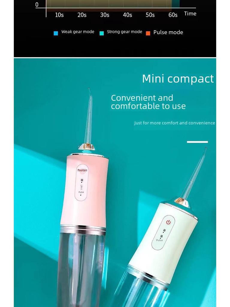 Умный электрический ирригатор: Портативный очиститель зубов с фиолетовой подсветкой, водонепроницаемый, для устранения неприятного запаха изо рта и отбеливания