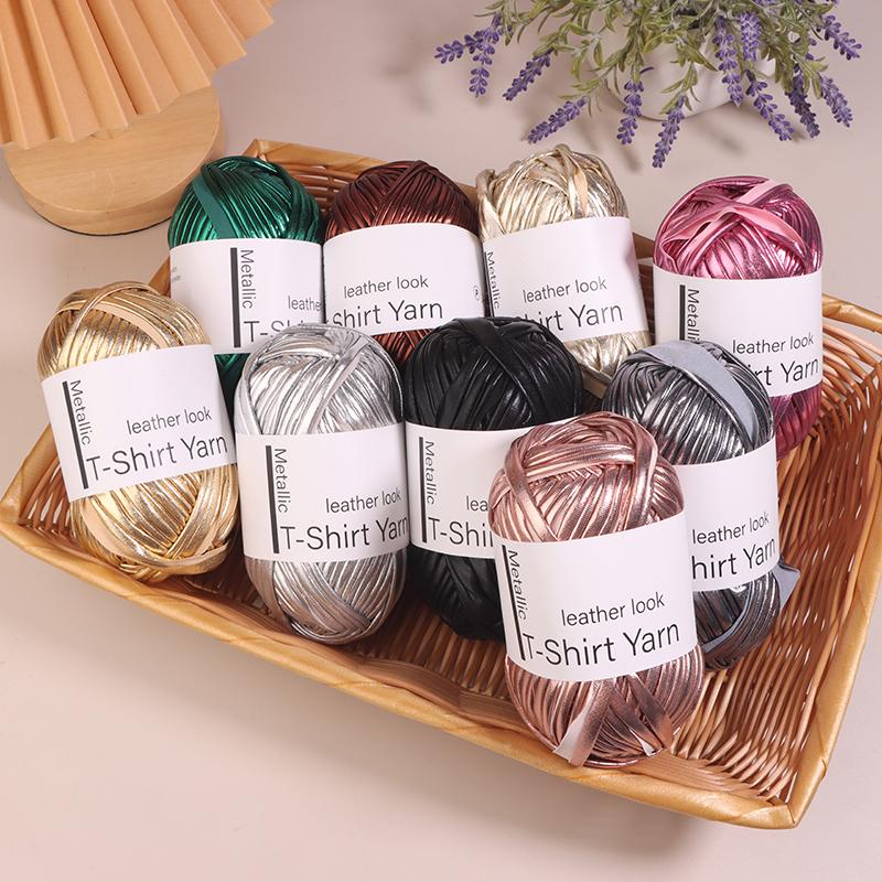 40 м/рулон искусственная кожа блестящая пряжа для вязания крючком ткань пряжа для ручного вязания своими руками пряжа для сумки одеяла подушки