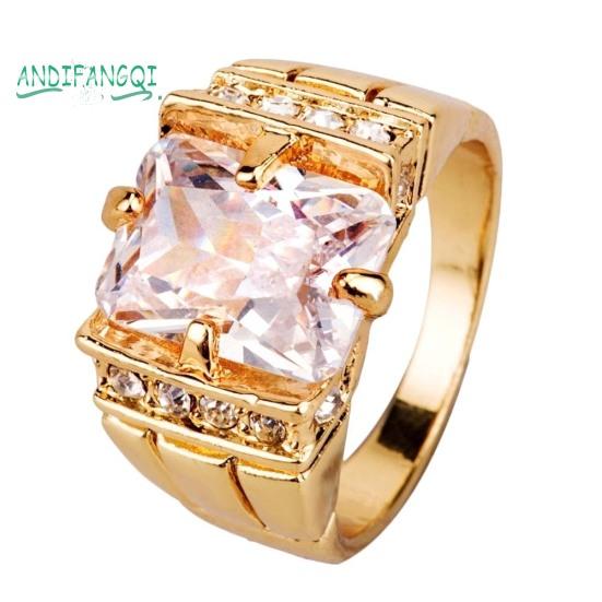 Роскошные мужчины квадратный цирконий горный хрусталь палец кольцо свадебные украшения бижутерия