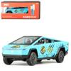 1/24 Scale Tesla Pickup Truck Cyber Truck Jurassic Dinosaur New Energy Vehicle Metal Diecast Car Pull Back Alloy Toys Collection
