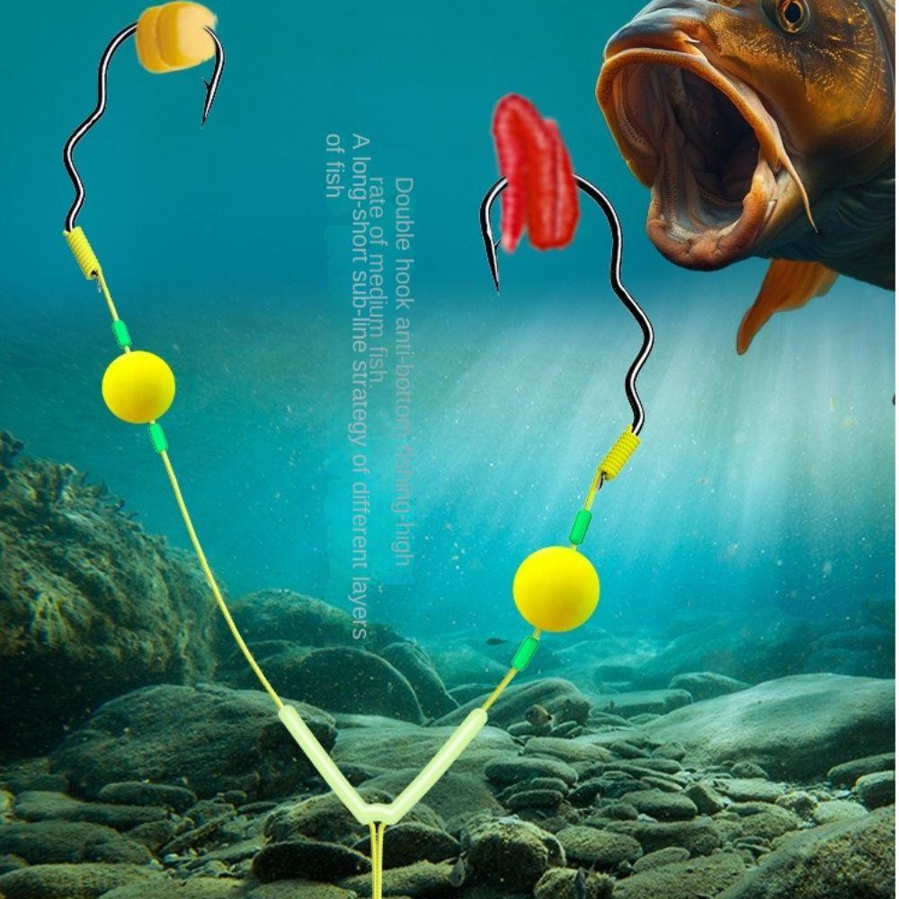 3pcs Suspension Fishing Hair Rigs Hook Anti Bottom Carp Rigs Fishing Lure Fishing Tackle