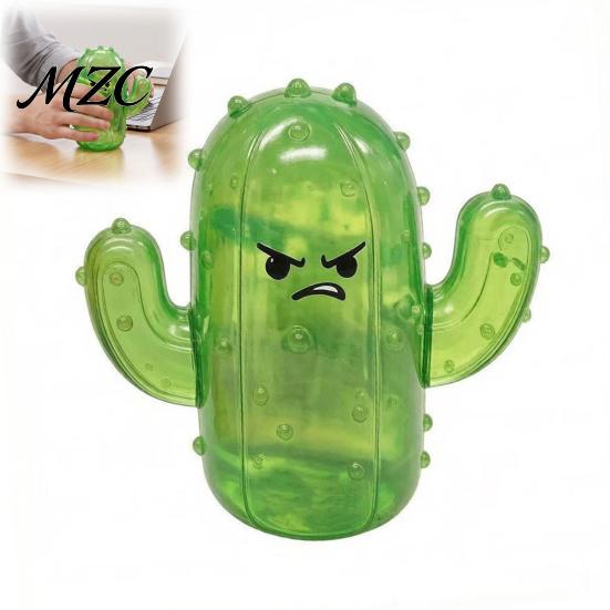 Hand Therapy Stress Ball Cactus Pinch Toy for Relief, Soft TPR Rubber Squeeze Fidget Exerciser Squeezer Sensory Toy, Cute Cartoon Funny Gifts