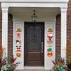 1 Pair Christmas Door Decoration Merry Christmas Hanging Sign Cartoon Santa Claus Snowman Holiday Decor for Home Wall Front Door
