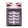 5 Pairs/Set Self-adhesive False Eyelashes Reusable Natural Look Wispy Fluffy Handmade Fake Lashes Strips Women Eye Makeup Tools