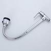 Modern Chrome Single-Handle Wall-Mounted Kitchen Faucet Classic Zinc Alloy Horizontal Ceramic Valve Core Household Rotating